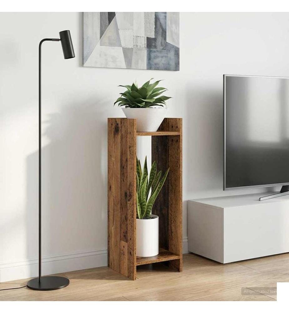 Support de Plante Bois ancien 30 x 30 x 80 cm Bois dingénierie
