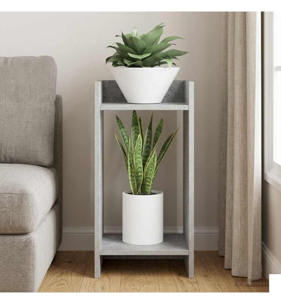 Support de Plante Gris Béton 30 x 30 x 60 cm Bois dingénierie
