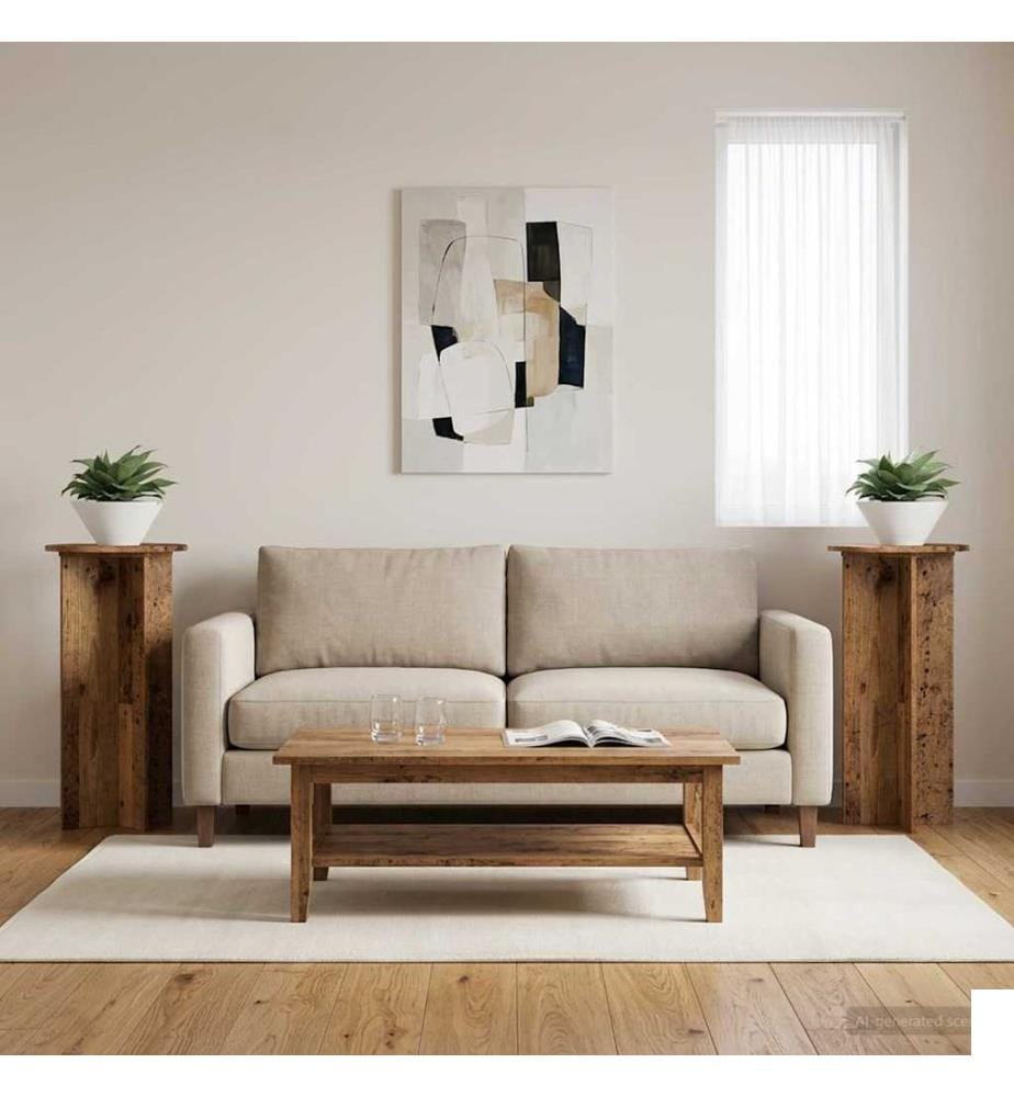 Support de Plante 2 pcs Bois ancien 40 x 40 x 80 cm