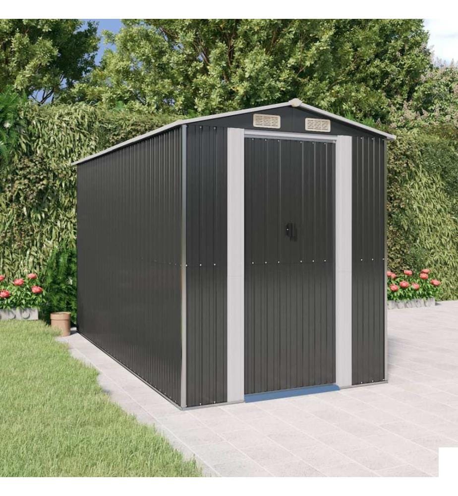 Abri de jardin Anthracite 192x357x223 cm Métal galvanisé