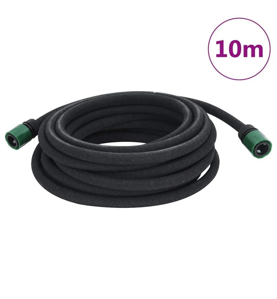 Tuyau d'arrosage de jardin noir 0,6' 10 m caoutchouc