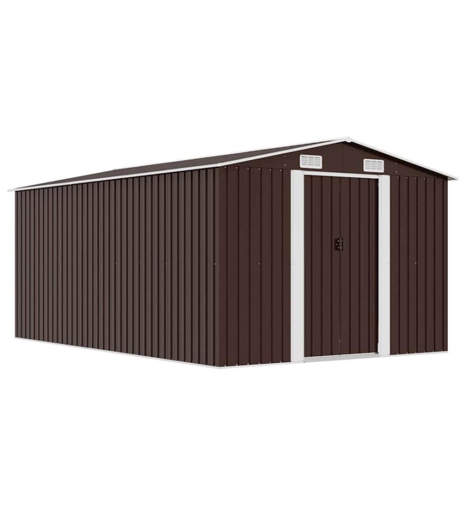 Abri de jardin 257x392x181 cm Métal Marron