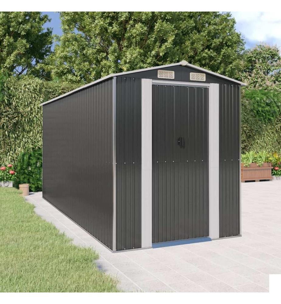 Abri de jardin Anthracite 192x440x223 cm Métal galvanisé