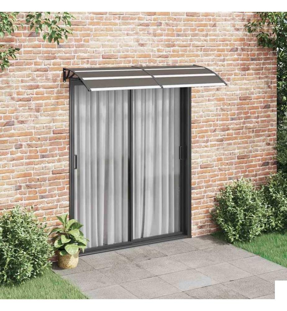 Auvent de porte Noir 200x75 cm PC