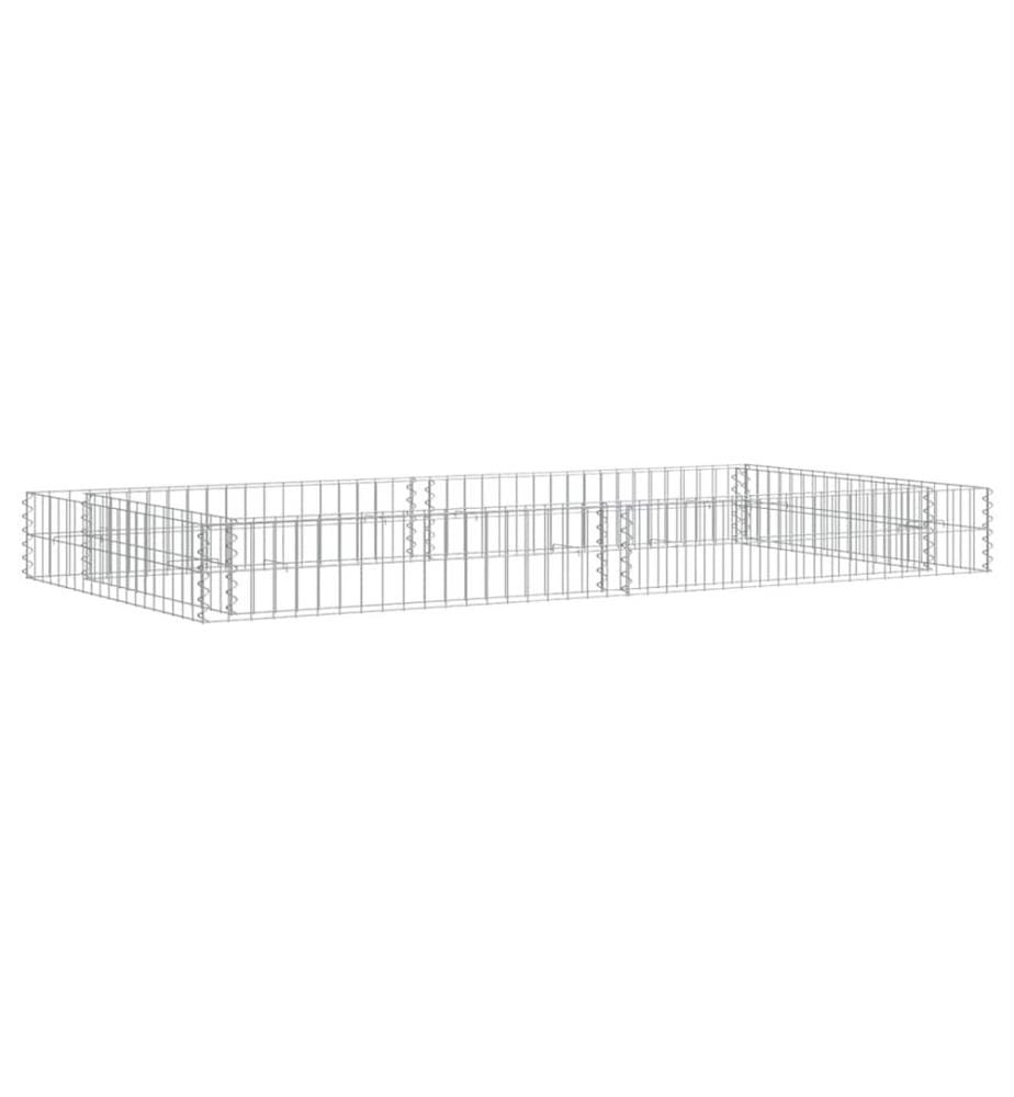Lit surélevé à gabion Acier galvanisé 200x100x20 cm