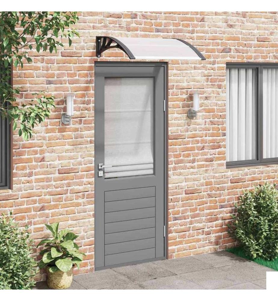 Auvent de porte Noir et transparent 80x75 cm Polycarbonate
