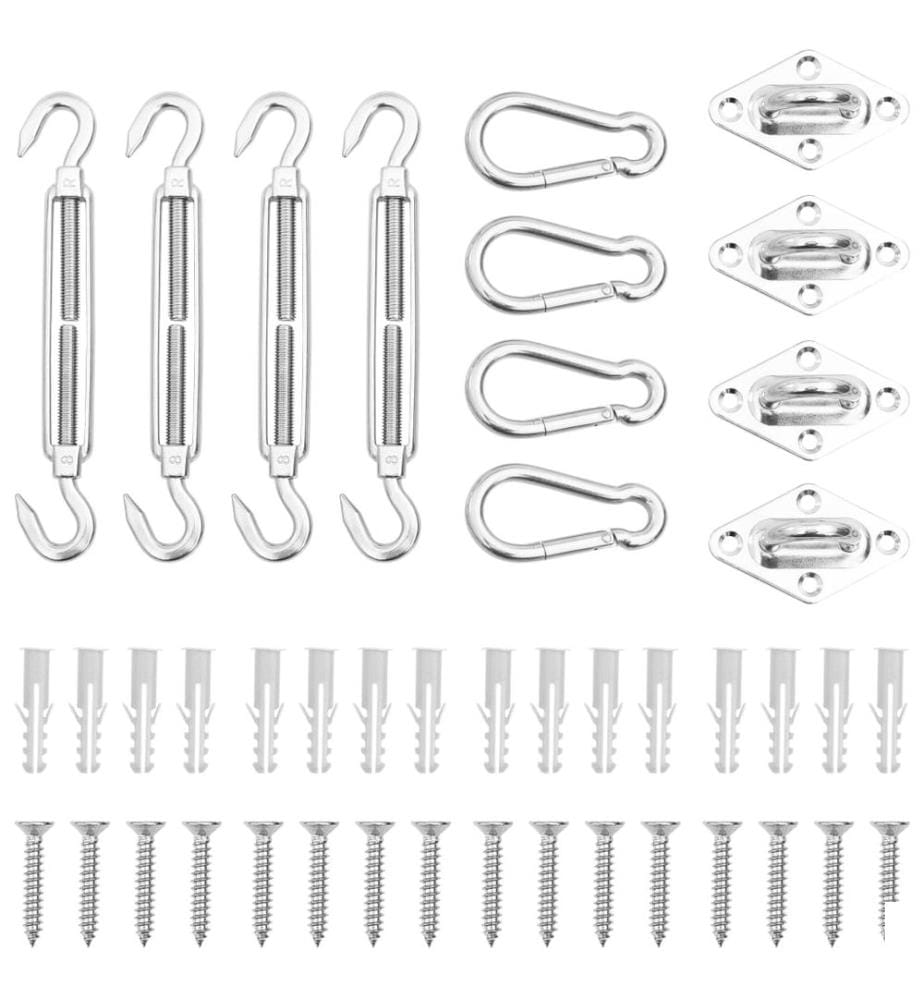Jeu d'accessoires de voile d'ombrage 12 pcs Acier inoxydable