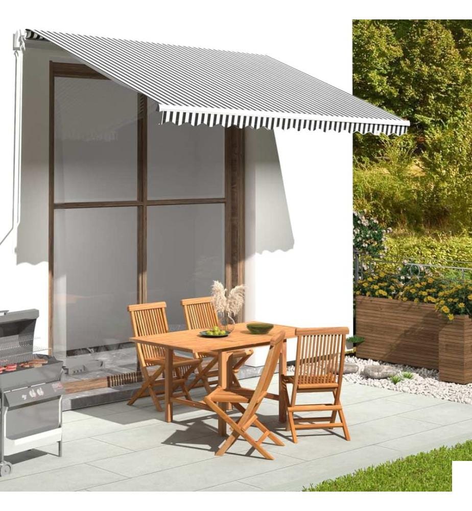 Tissu de remplacement pour auvent Anthracite et blanc 3,5x2,5 m