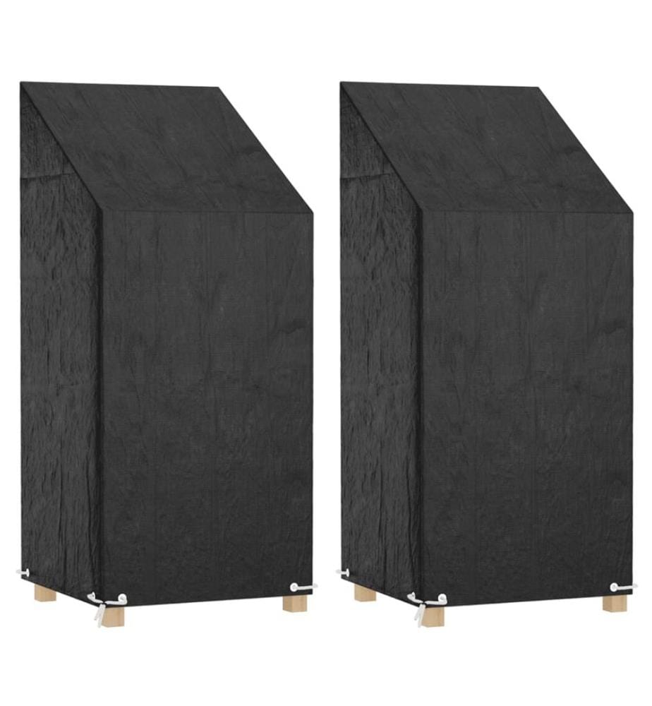 Housses de chaise de jardin 2 pcs 8 illets 65x65x110/150 cm PE