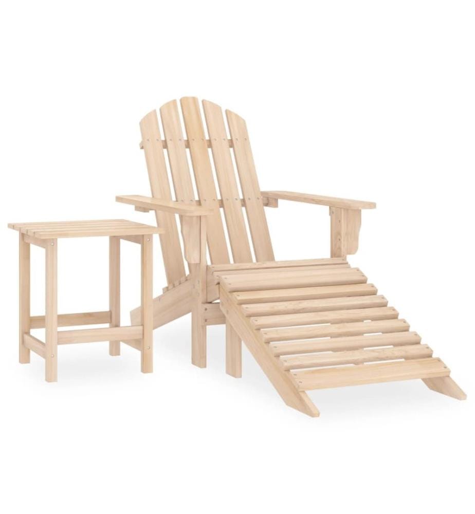 Chaise de jardin Adirondack avec repose-pied et table Sapin