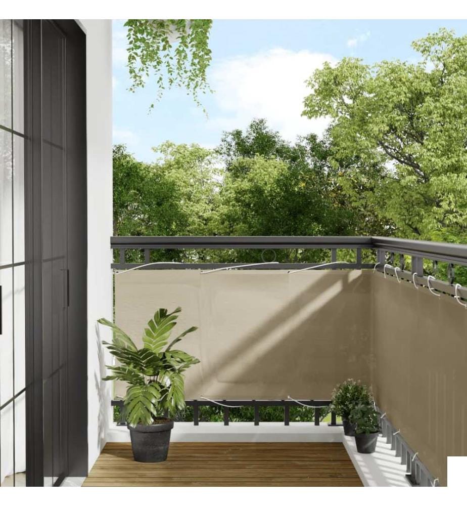 Écran de balcon beige 75x800 cm 100% polyester oxford