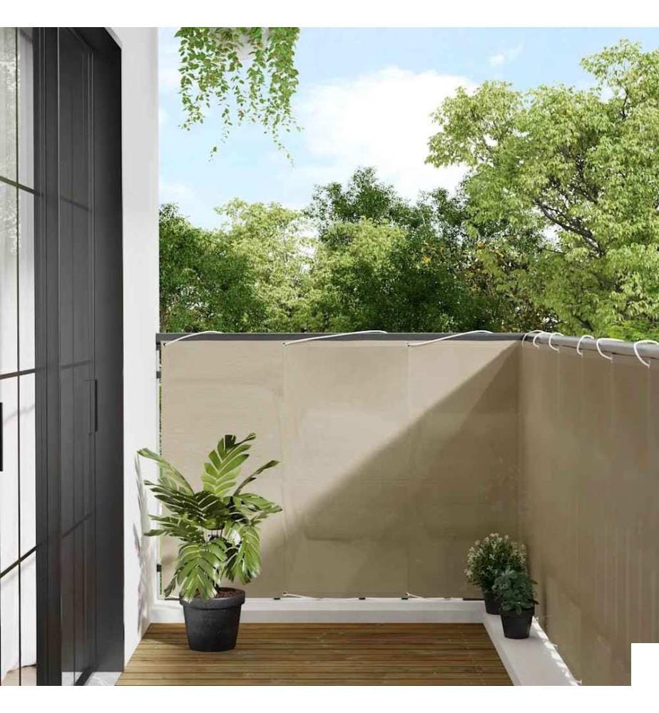 Écran de balcon beige 120x700 cm 100% polyester oxford