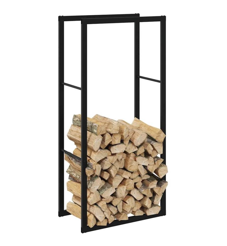 Portant de bois de chauffage noir 55x30x116 cm acier