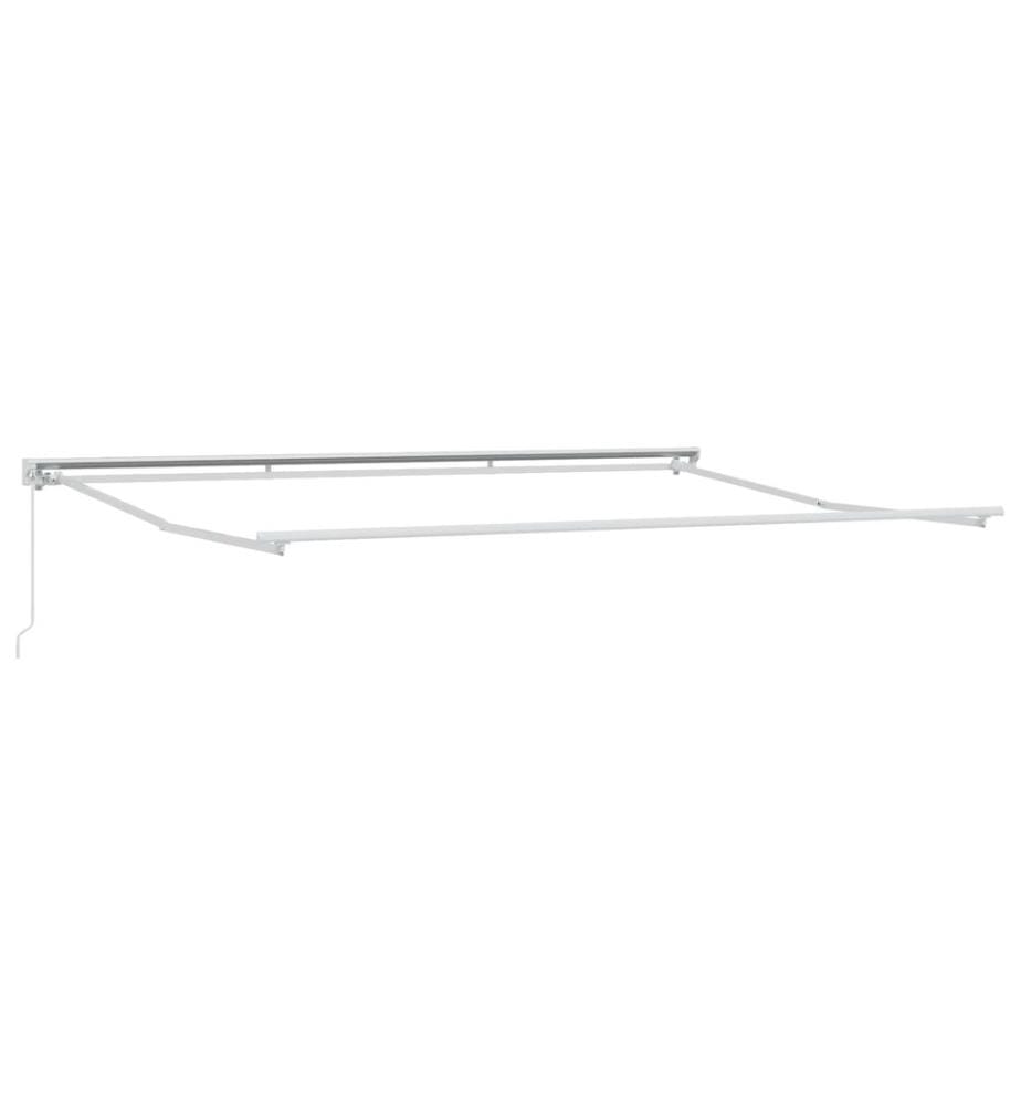 Cadre de auvent manuel Réglable Blanc 4 × 3 m Acier