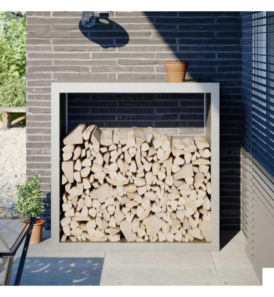 Portant de bois de chauffage 100x40x100 cm acier inoxydable