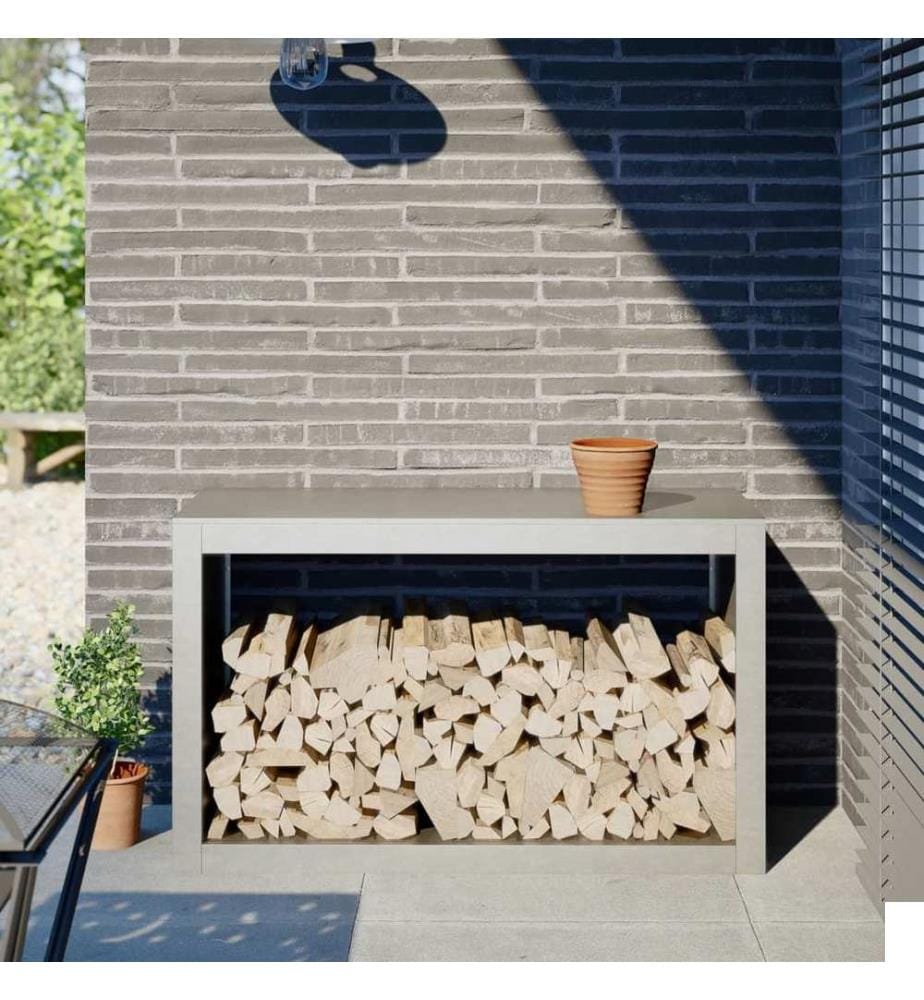 Portant de bois de chauffage 100x40x60 cm acier inoxydable