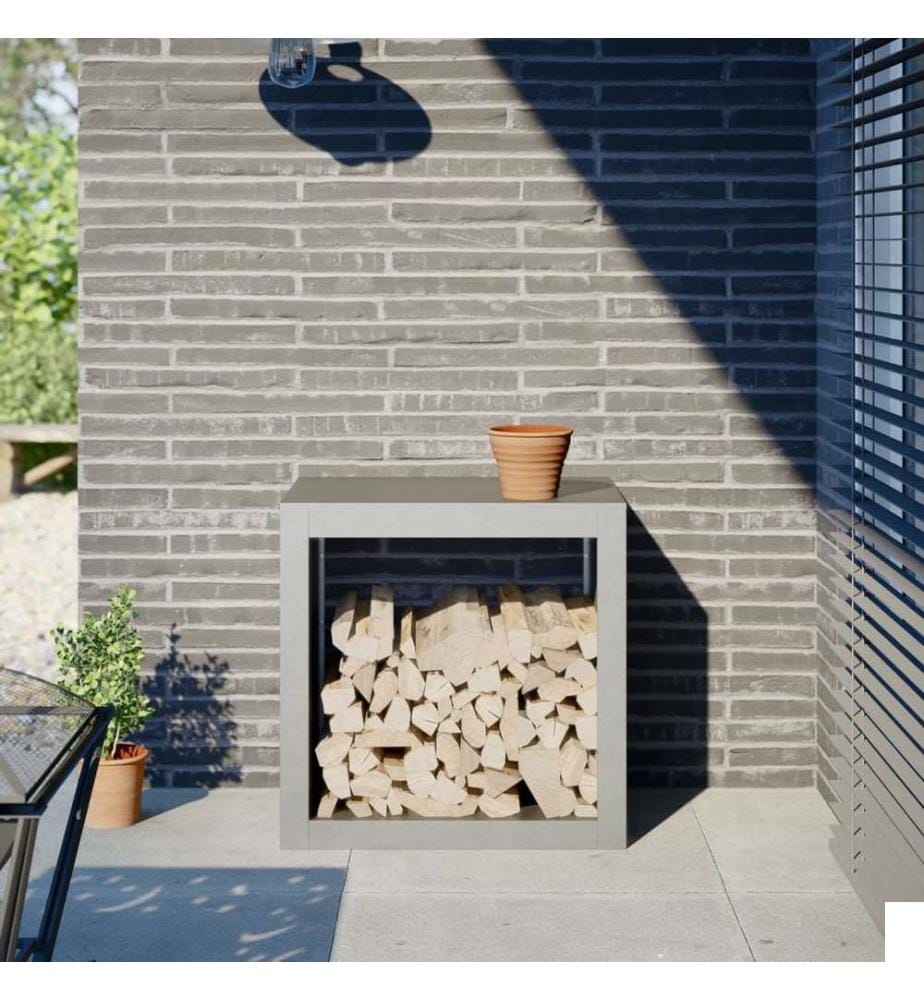 Portant de bois de chauffage 60x40x60 cm acier inoxydable