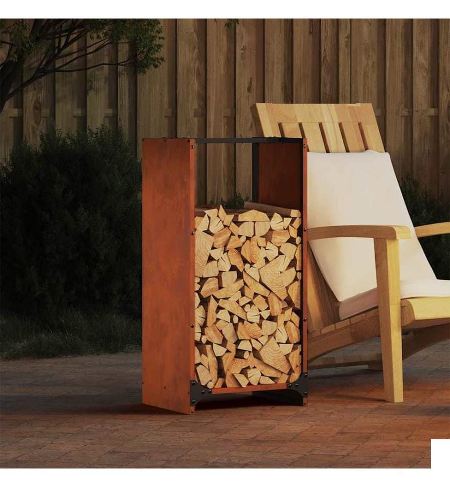 Étagère à bois 40x30x80 cm acier résistant aux intempéries