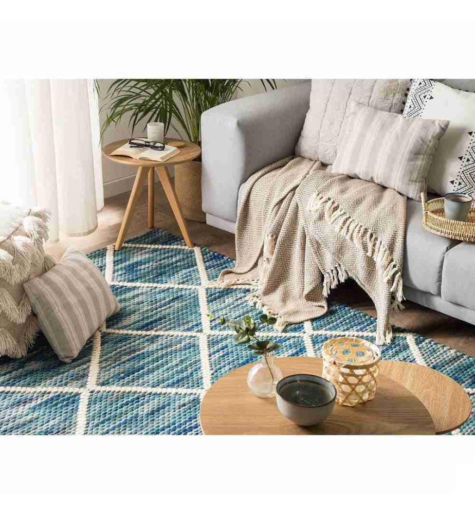 Tapis BELENLI Bleu 140 x 200 cm Laine