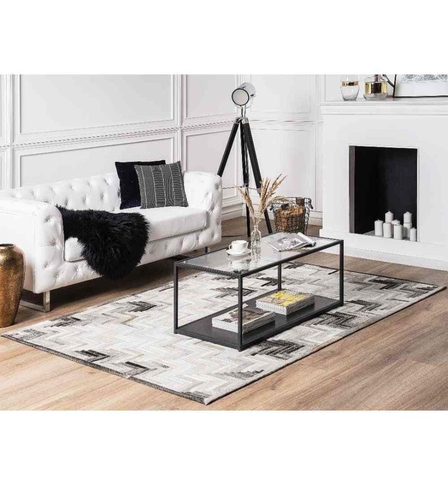 Tapis ARSUZ Gris 140 x 200 cm Cuir