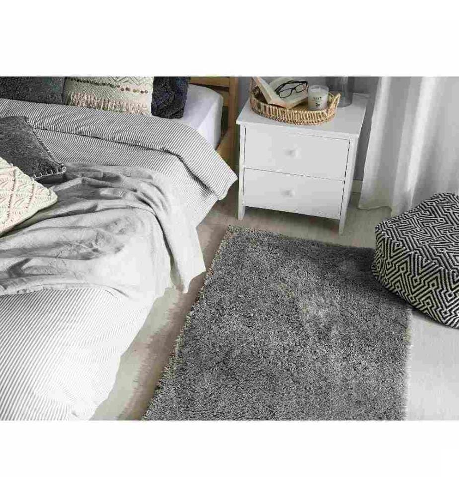 Tapis à poils longs EVREN Gris clair 80 x 150 cm