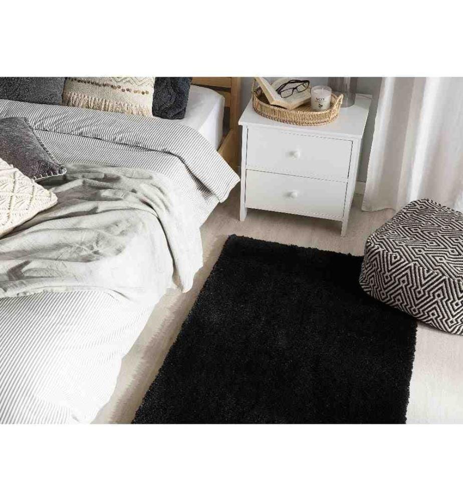 Tapis à poils longs EVREN Noir 80 x 150 cm