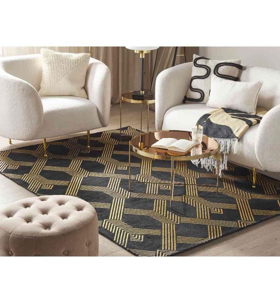 Tapis VEKSE Noir 160 x 230 cm Soie artificielle