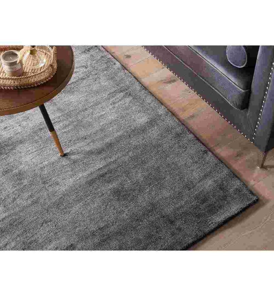 Tapis GESI II Gris foncé 140 x 200 cm Soie artificielle
