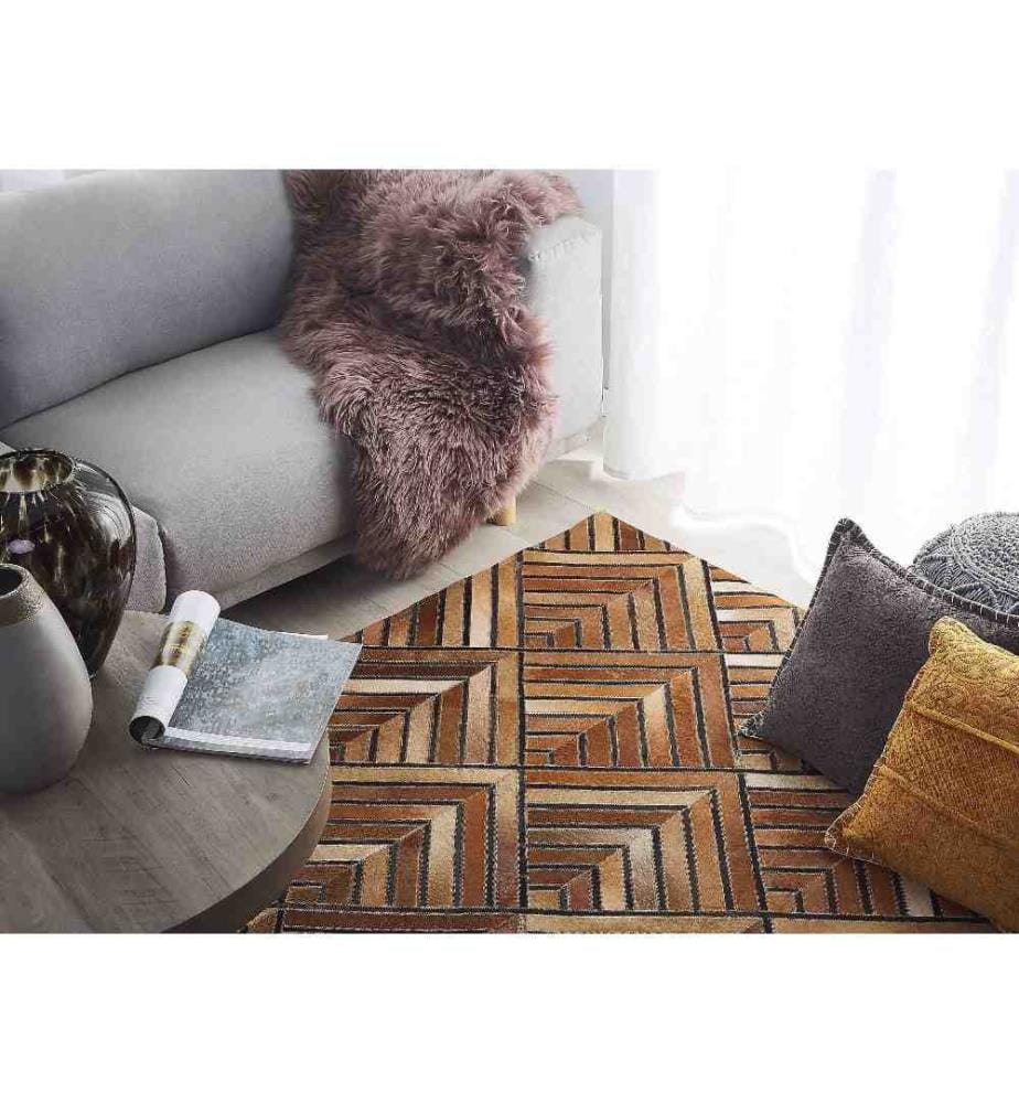 Tapis TEKIR Marron 140 x 200 cm Cuir