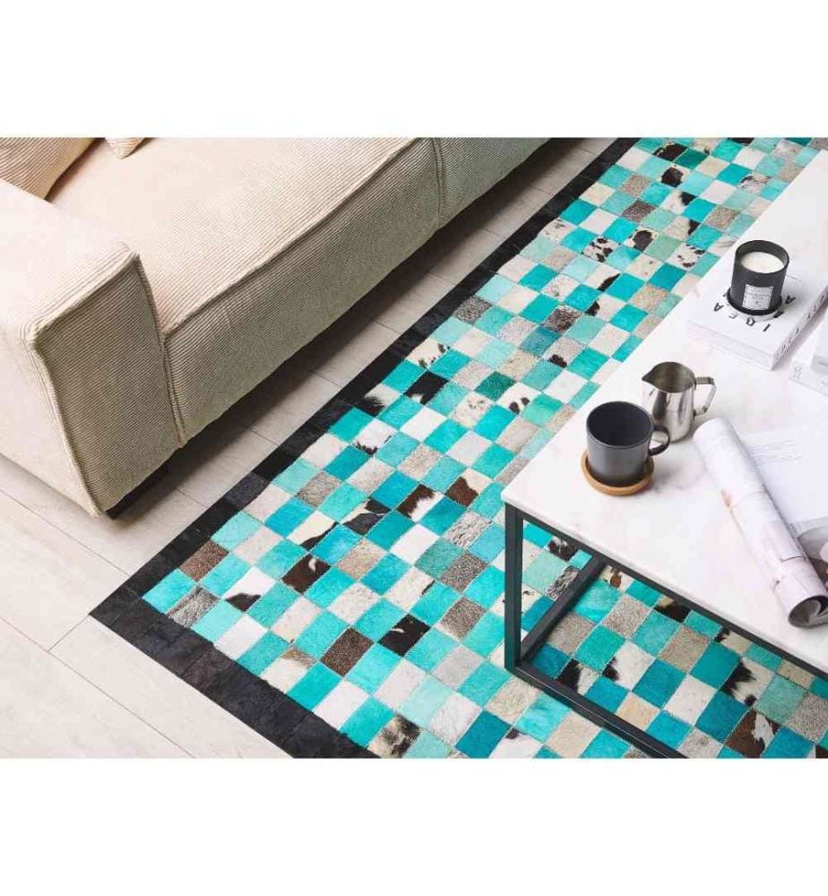 Tapis NIKFER Turquoise 160 x 230 cm Cuir