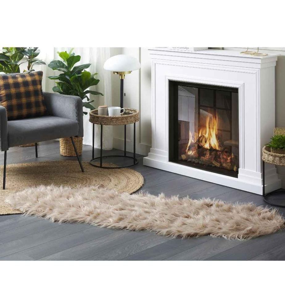 Tapis en fausse fourrure MAMUNGARI Beige sable 60 x 180 cm