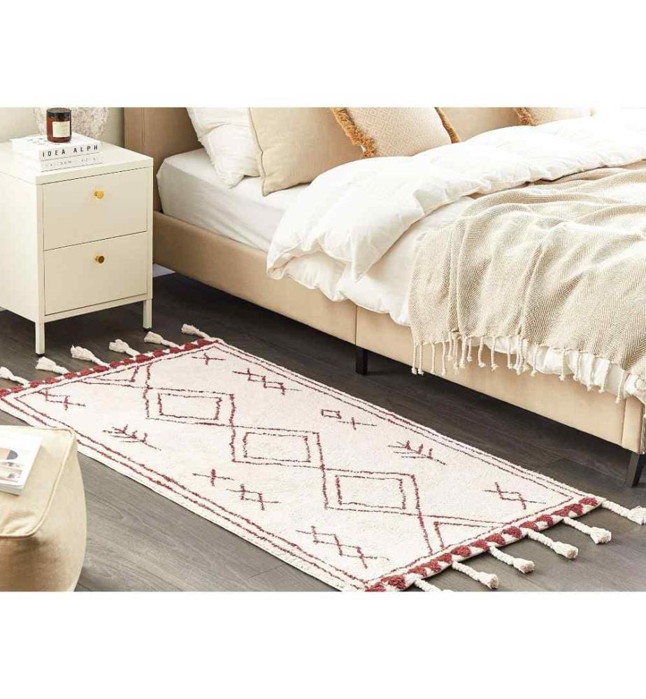 Tapis KENITRA Blanc cassé 80 x 150 cm Coton