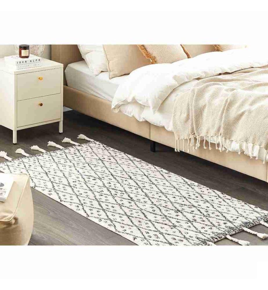 Tapis AGADIR Blanc cassé 80 x 150 cm Coton