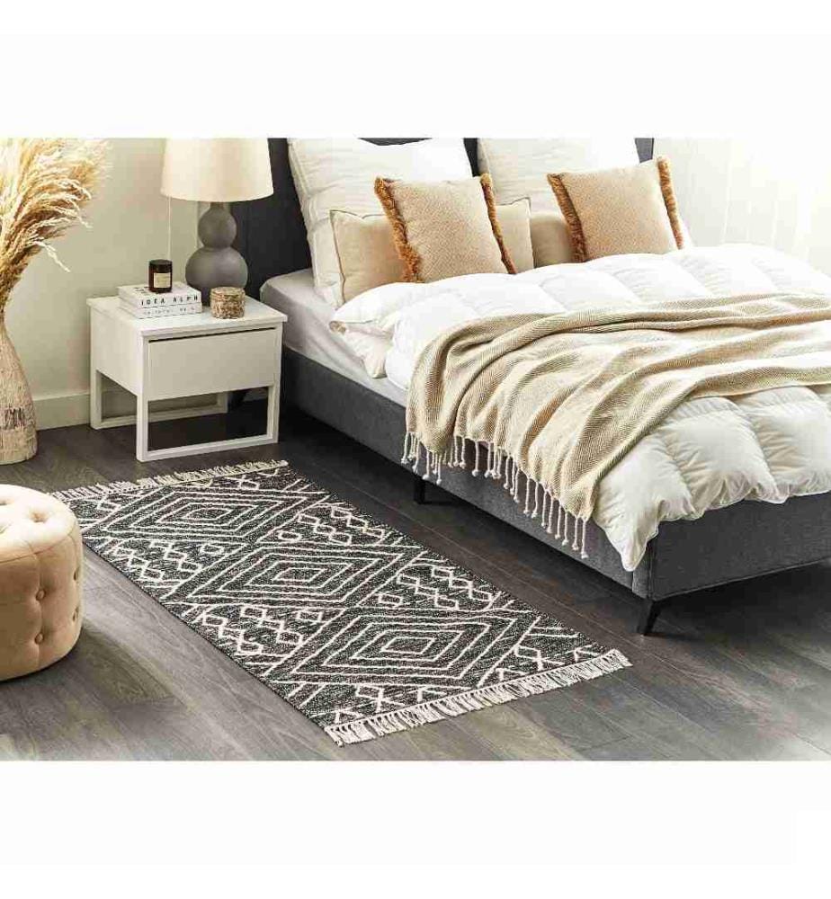 Tapis KHENIFRA Noir 80 x 150 cm Coton