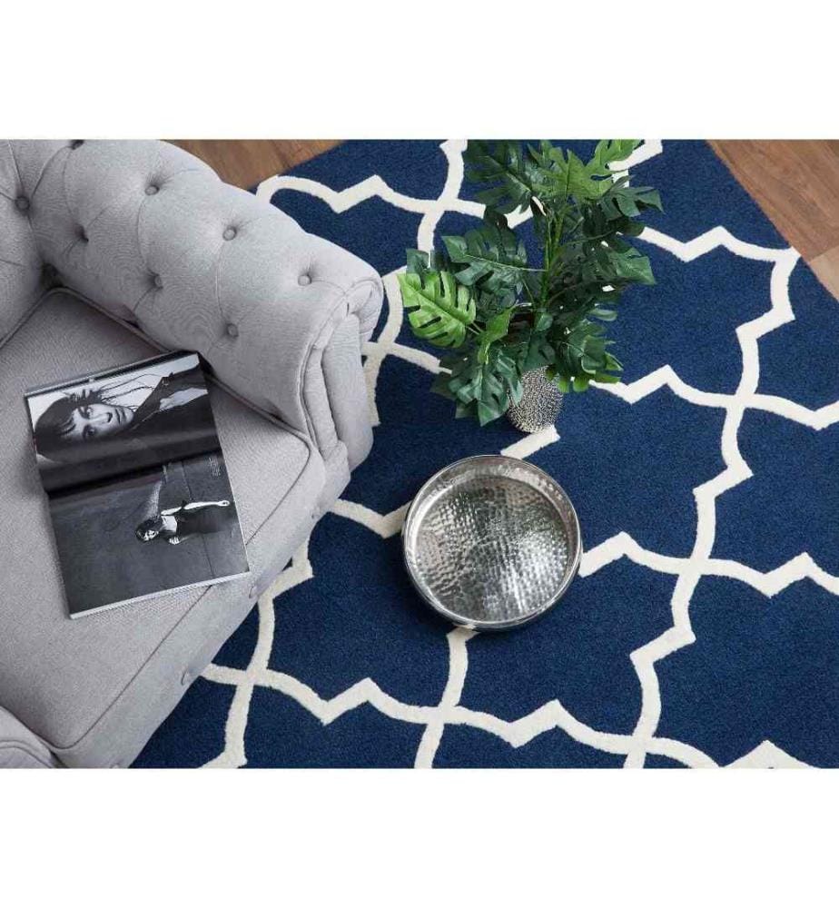 Tapis SILVAN Bleu marine 80 x 150 cm Laine