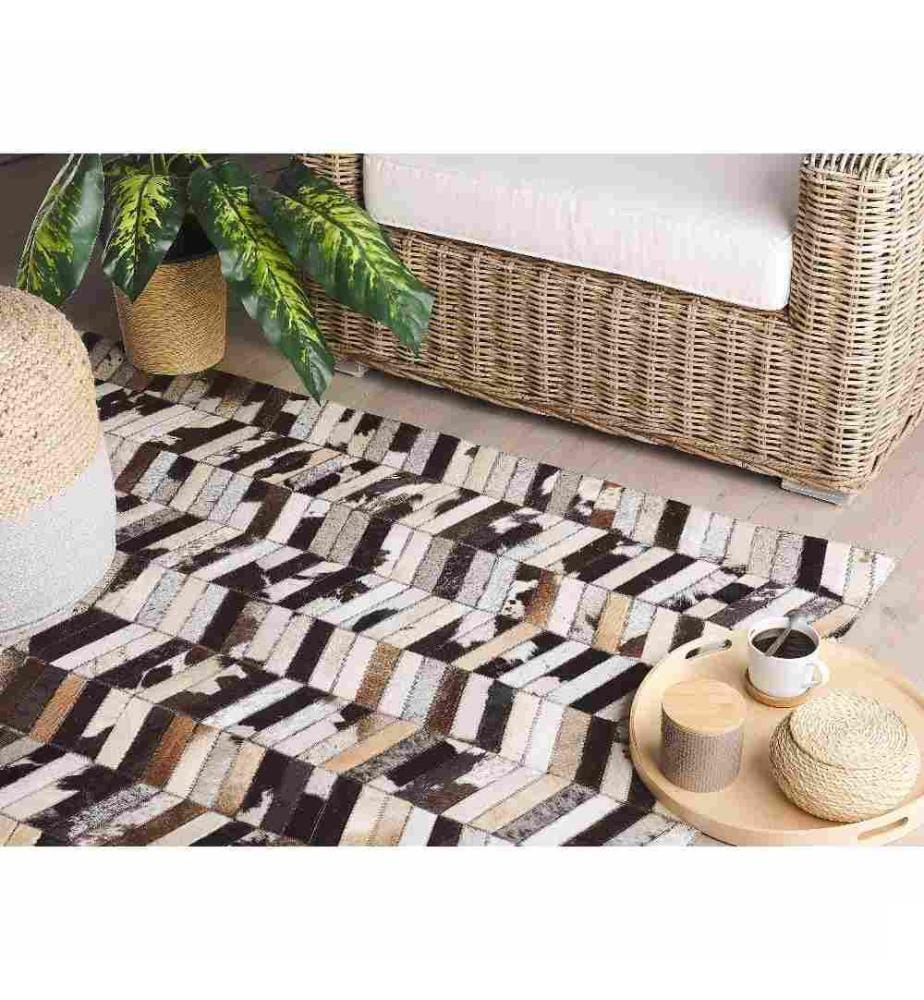 Tapis AKYELE Marron 140 x 200 cm Cuir
