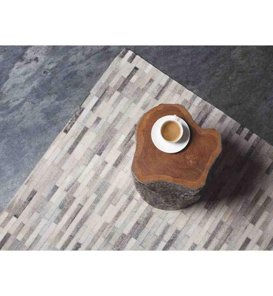 Tapis AHILLI Gris 140 x 200 cm Cuir