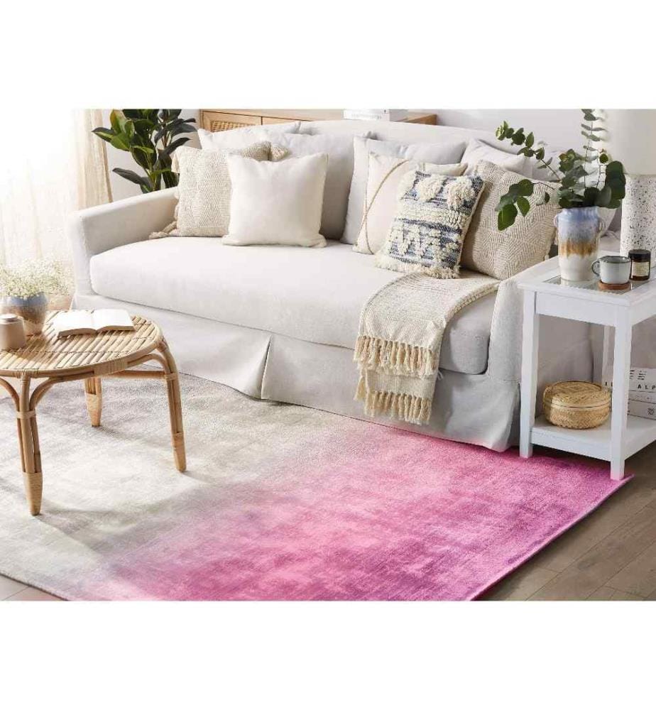 Tapis ERCIS Rose 140 x 200 cm Soie artificielle