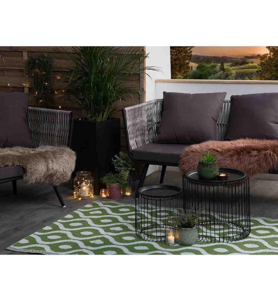 Tapis D'Intérieur ou D'Extérieur Vert pour Décoration de Style Moderne et Scandinave pour Salon ou Terasse