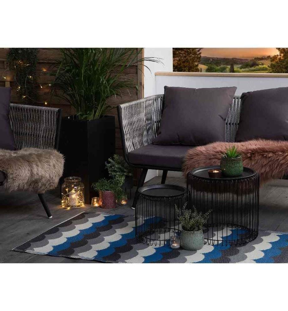 Tapis d'extérieur BELLARY Bleu 90 x 180 cm