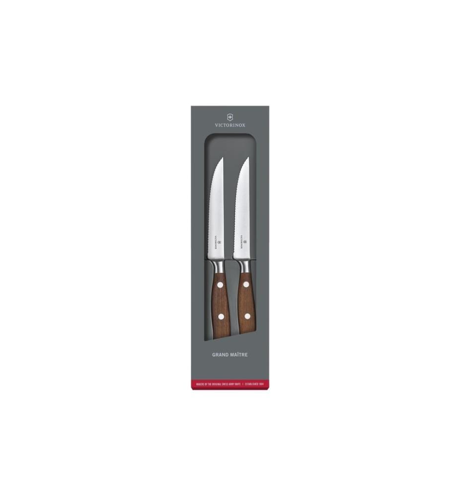 VICTORINOX - Kits de couteaux à steak Grand Maître Wood 2 pièces, bois de rose