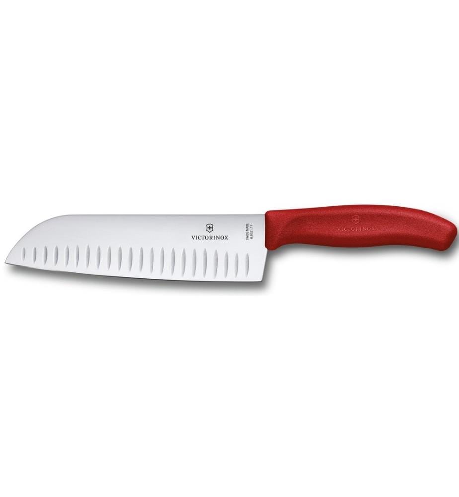 VICTORINOX - Couteau santoku Swiss Classic Rouge/Argenté