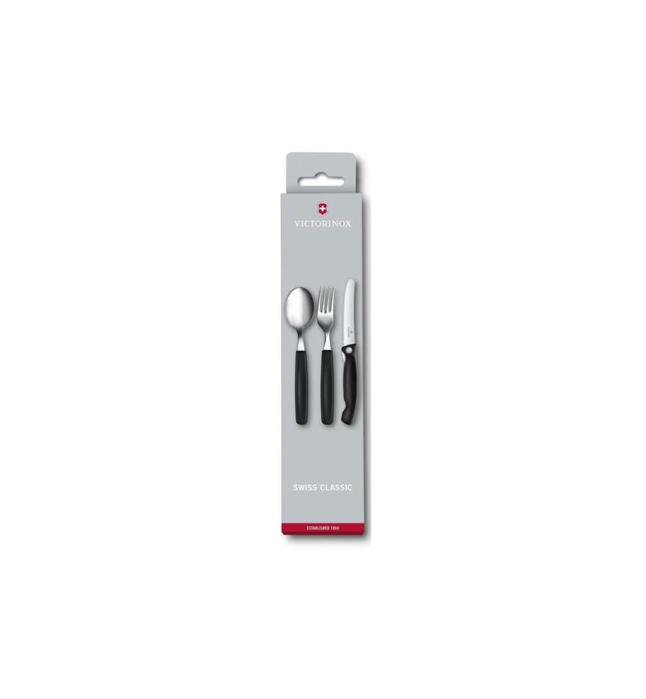 VICTORINOX - Kits de couverts Swiss Classic 3-parties, Noir/Argenté