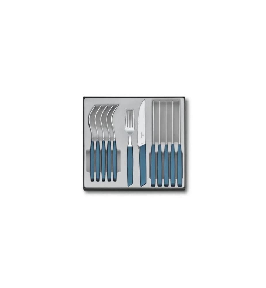 VICTORINOX - Kits de couverts Swiss Modern 12-parties, Bleu