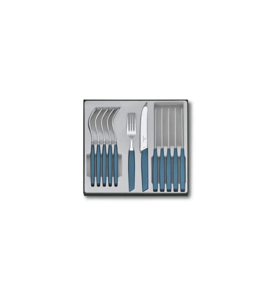 VICTORINOX - Kits de couverts Swiss Modern 12-parties, Bleu