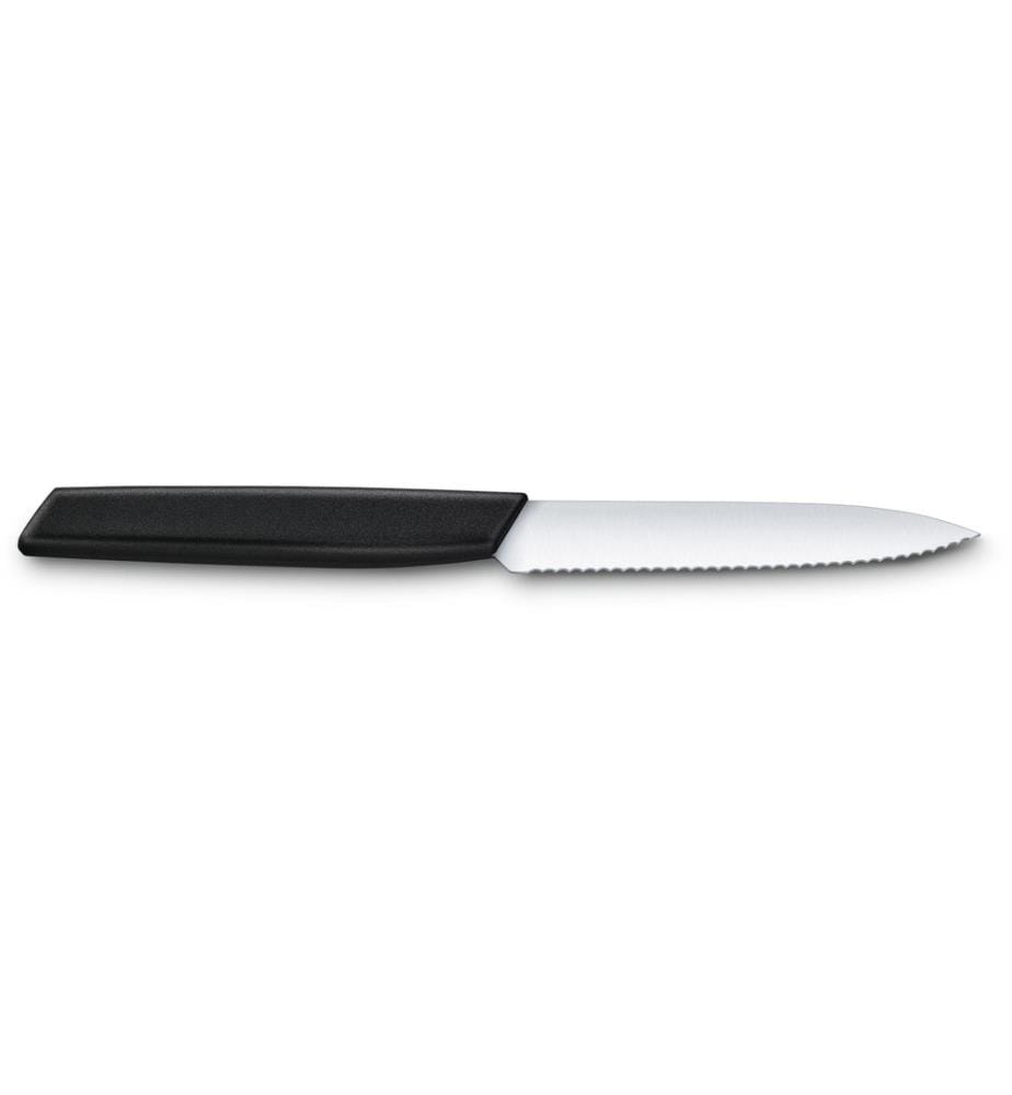 VICTORINOX - Couteau à légumes Swiss Modern avec bord dentelé Noir
