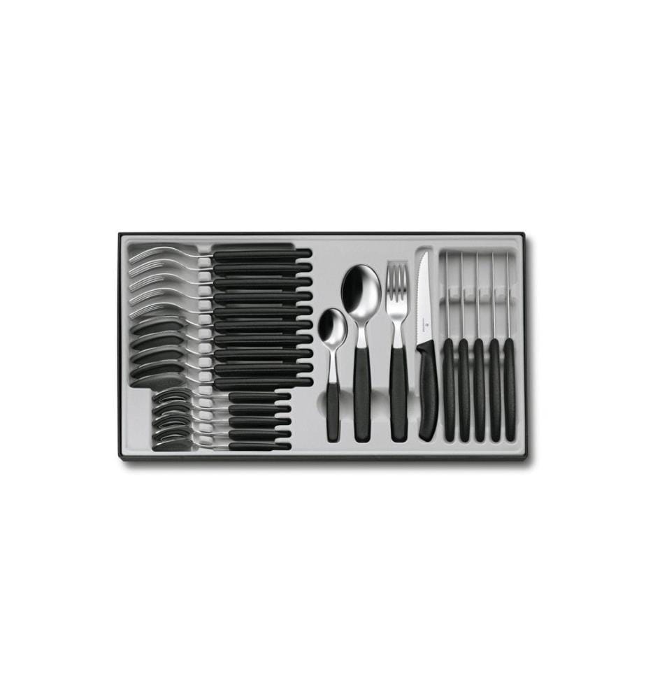 VICTORINOX - Kits de couverts Swiss Classic 24-parties, Noir/Argenté