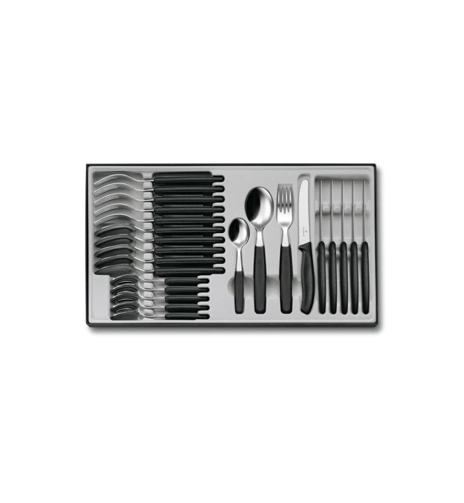 VICTORINOX - Kits de couverts Swiss Classic 24-parties, Noir/Argenté