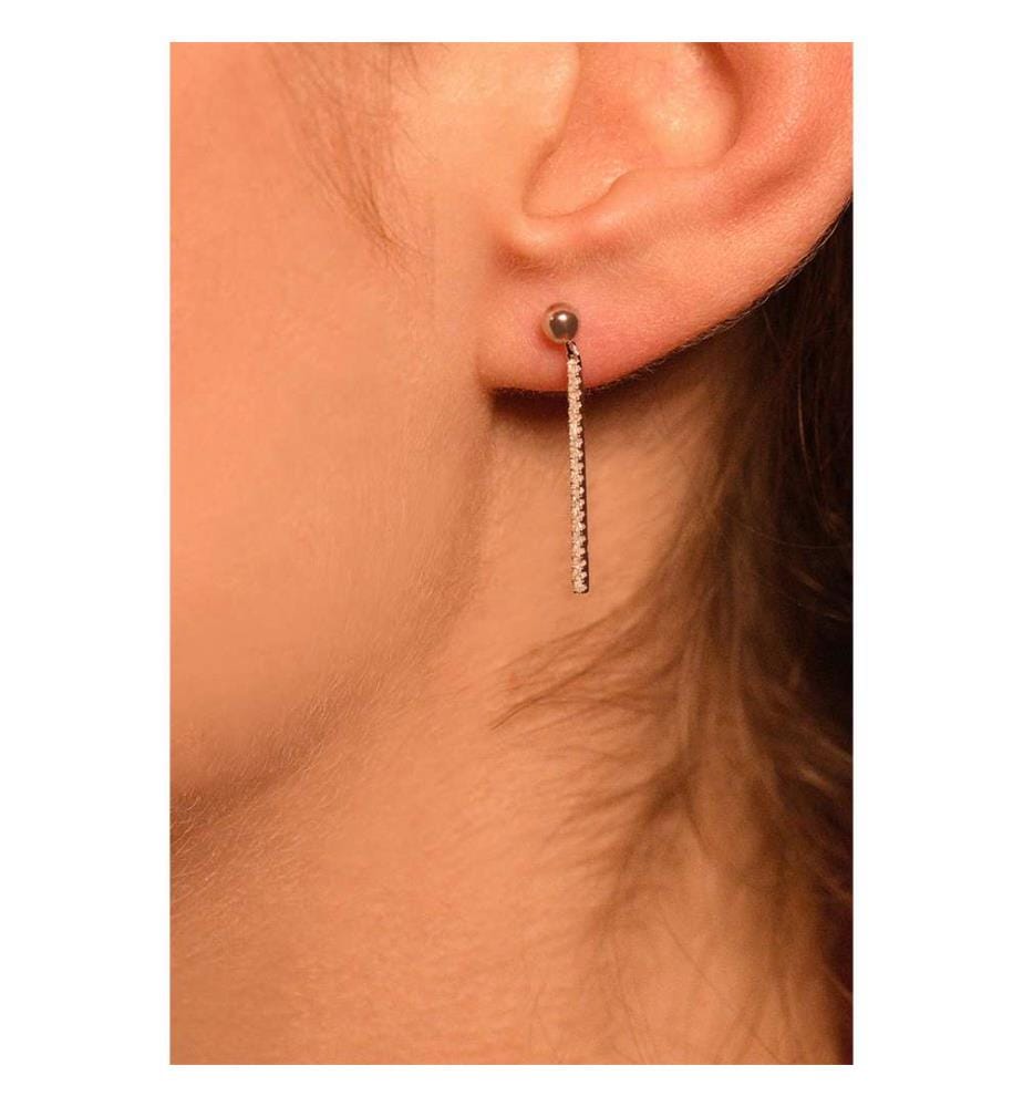 Boucles d'oreilles Pendants Velours - Or Blanc 375/1000