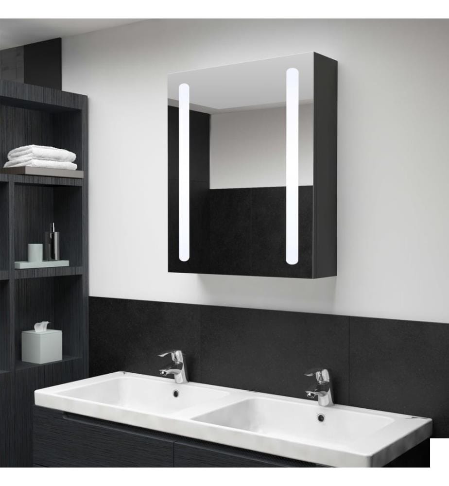 Armoire de salle de bain à miroir LED 50x13x70 cm